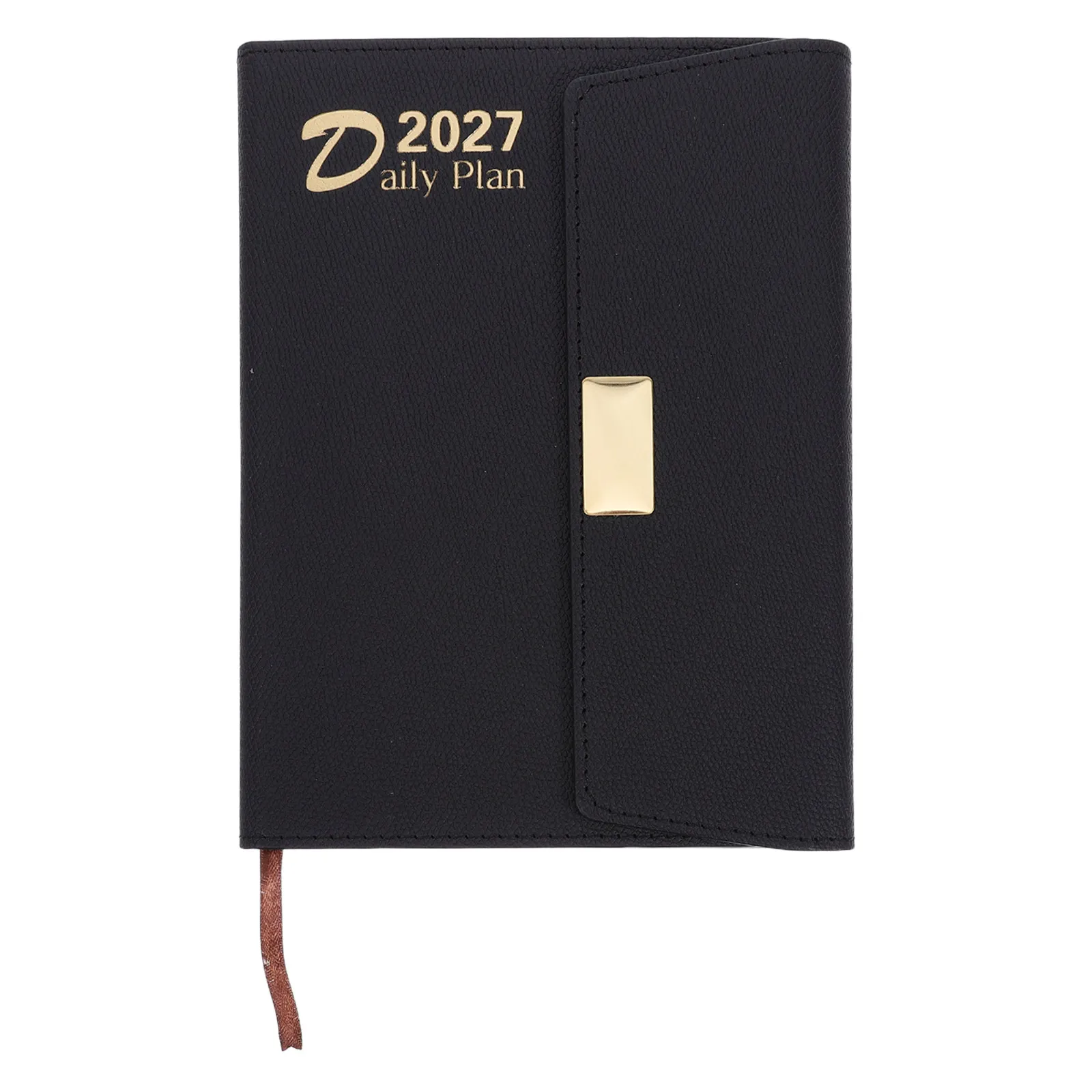 2027 Daily Planner PU Pocket Organizer Magnetic Closure Compact Business Office Schedule Productivity Goal Habit Tracker