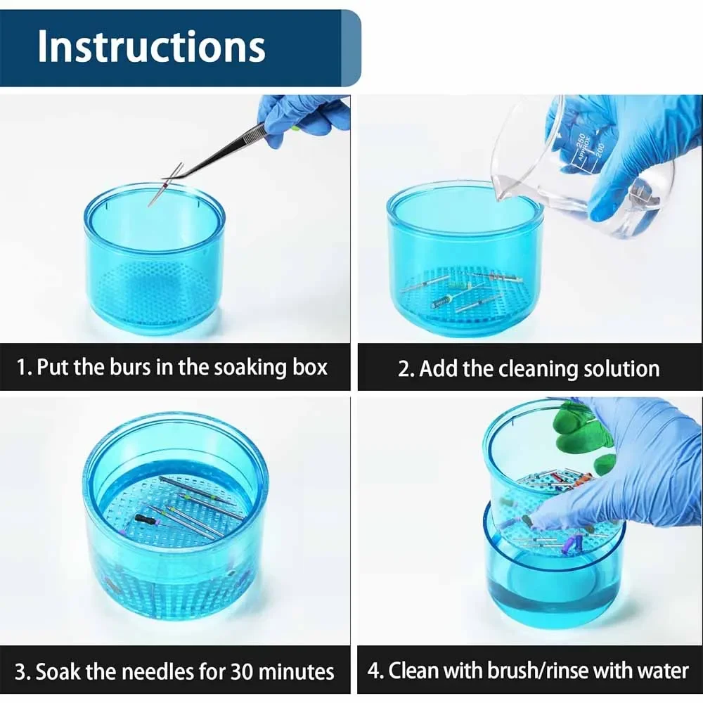 AG Dental Disinfection Box Soak Burs Box Drills Sterilization Case Heat-Resistant Net Basket Clean Immersion Case Dental Tools