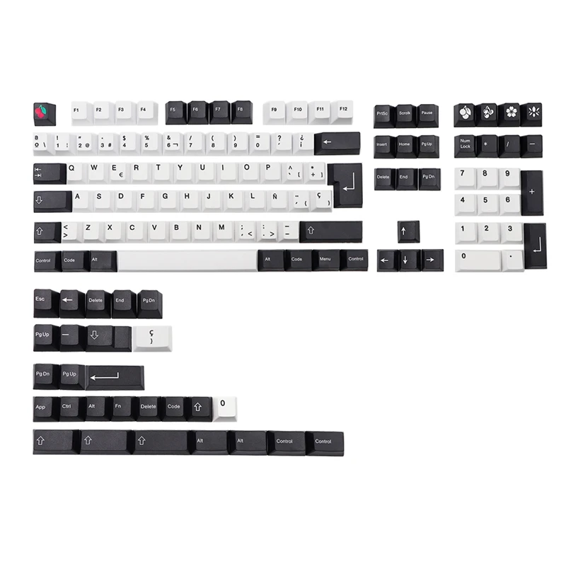 

136 Key Pbt Keycap Cherry ES Profile Dye Subb Keycaps For Cherry Mx Switches GK61 64 96 108 Spain Layout Iso Key Cap