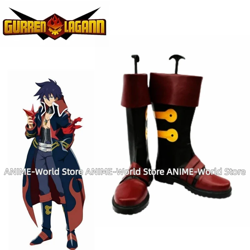 《Custom Made》Anime Outfit Tengen Toppa Gurren Lagann Simon Cosplay Costume Custom Size Any Size Wig Shoes