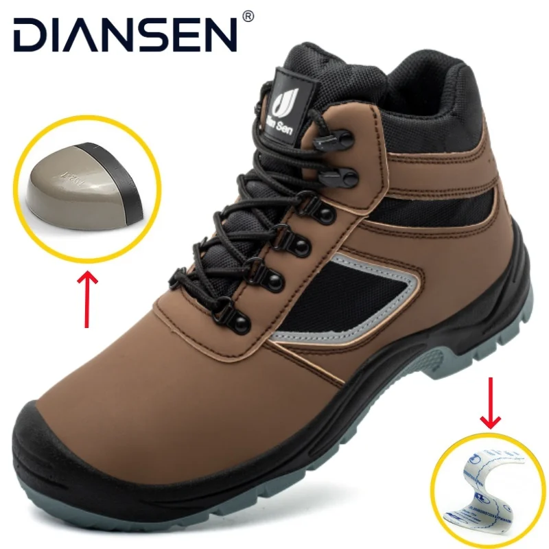 

Men's Work Safety Shoes Anti puncture Steel Toe Work Sneakers for Men Outdoor Anti-smash Comfortable Protective Boots