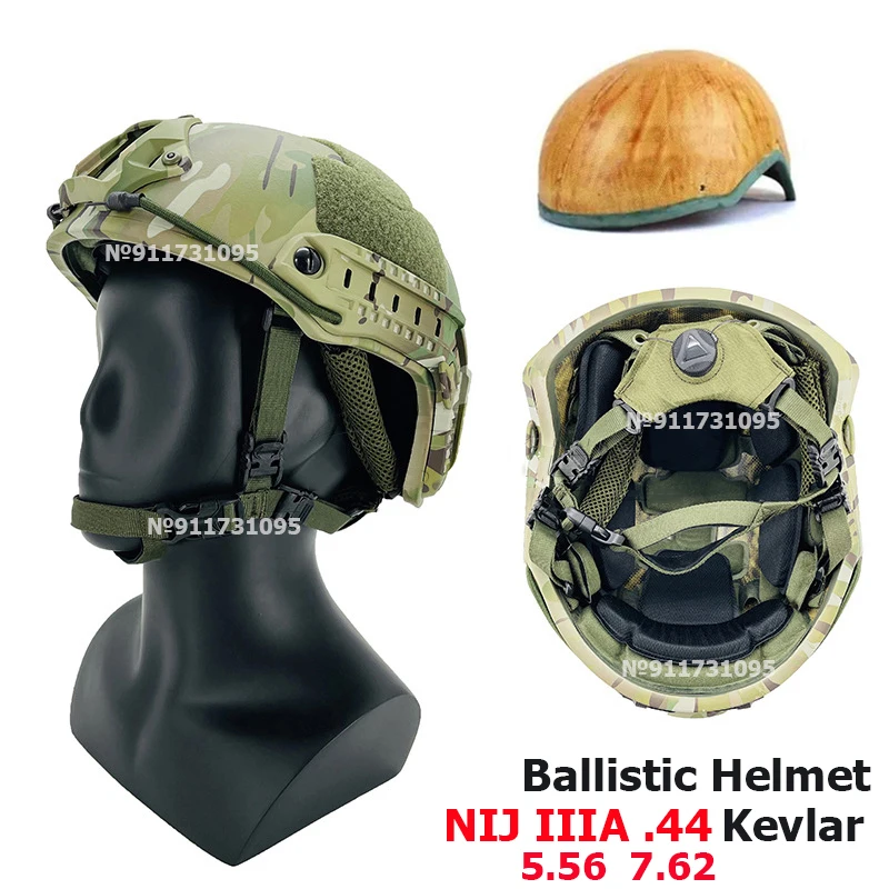 Ballistic Helmet FAST NIJ IIIA 7.62 Kevlar Ballistic MC Camouflage Helmet Wendy\'s Suspension Liner  Class Bulletproof Helmet