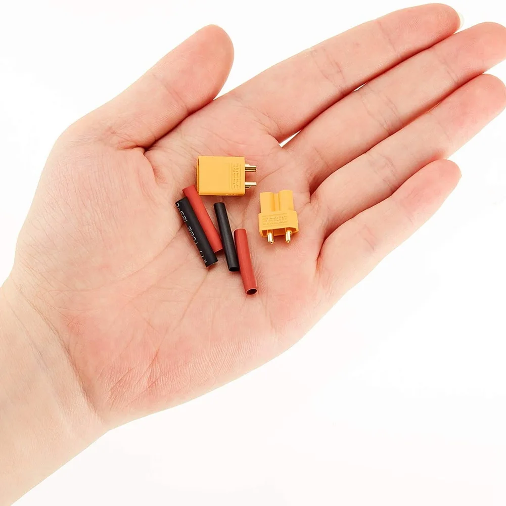 -A25M 20 Pairs XT30 Connectors Male And Female Connectors Plugs With 40 Pieces Shrink Tubing For RC Battery