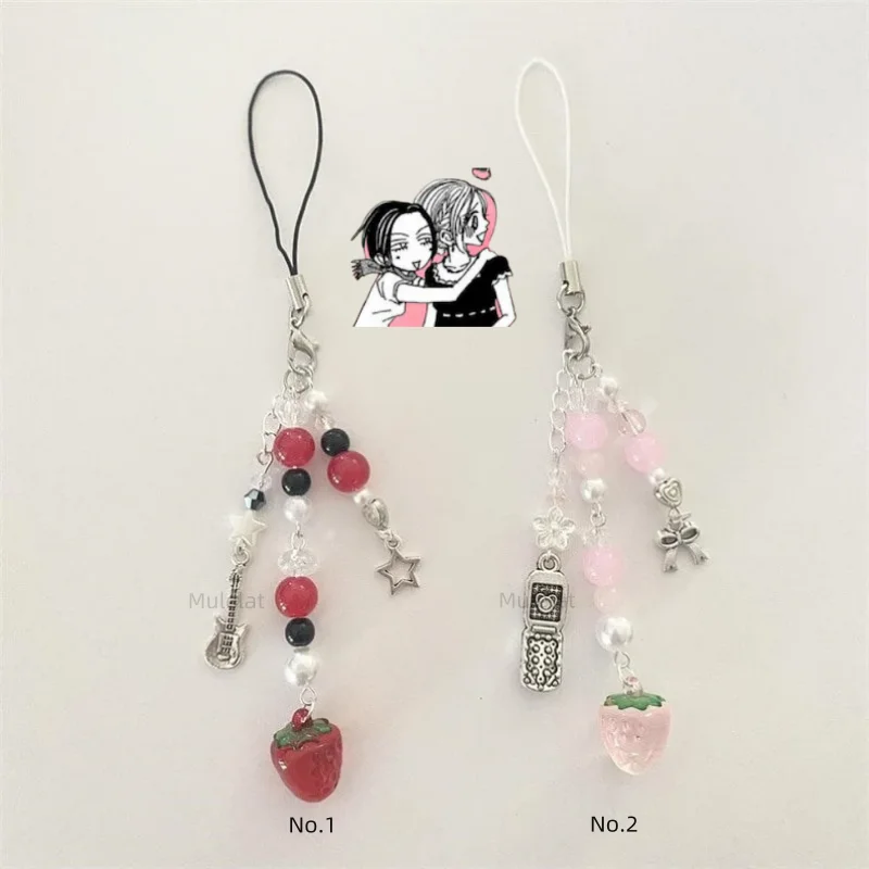 LLavero de anime Nana para teléfono, nuevo diseño, inspirado en Saturno, encanto de fresa nana, regalo para niña, hecho a mano