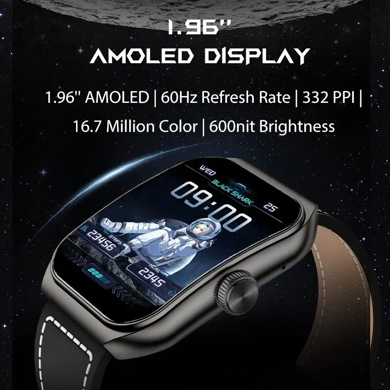 Blackshark GT3 Smartwatch, Versão Global, Tela Curva, Suporte Amoled 1,96 \