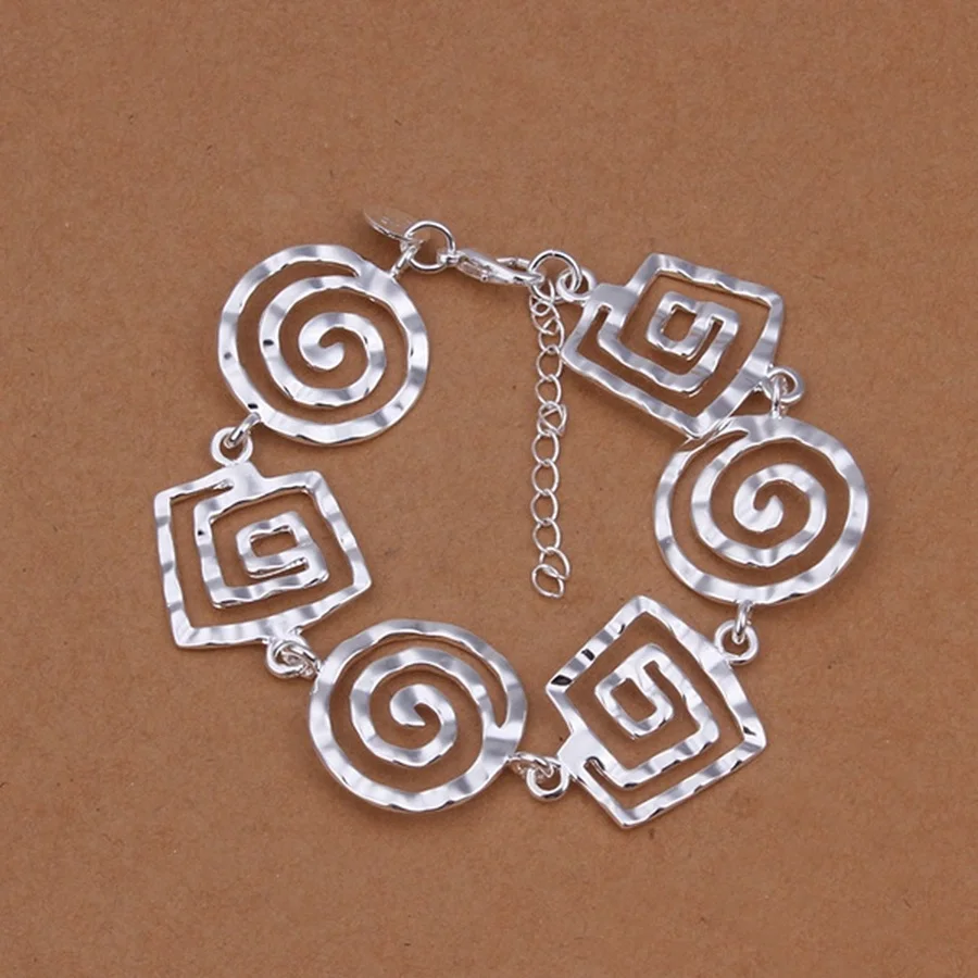 925 Sterling Silver Lady Charms Chain Bracelet Holiday Gift Beautiful Fashion Women Jewelry Party Wedding Nice Free Shipping