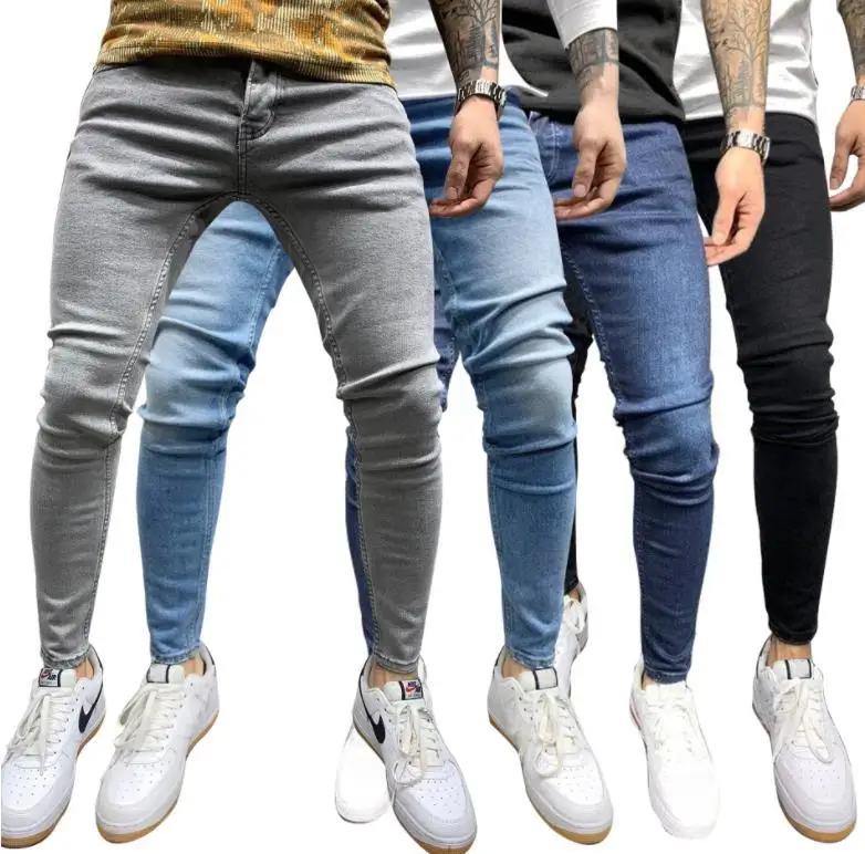 

2024 New Men's Elastic Slim Fit Jeans American Casual Long Pants Trendy Mens Denim Shorts Dk Melissa Brand Autumn Season