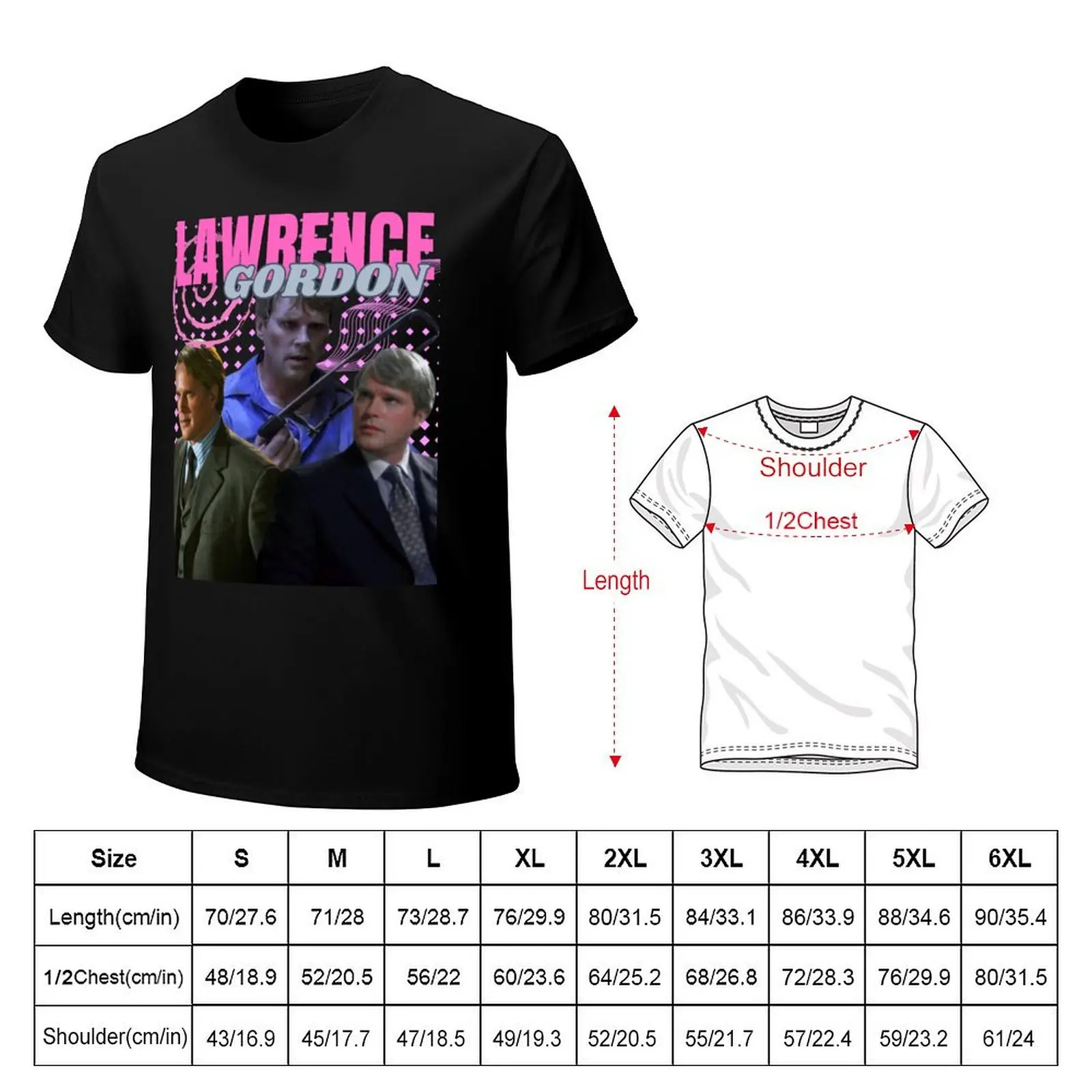 LAWRENCE GORDON PINK DESIGN T-Shirt Plus Size Solid Color T-Shirt