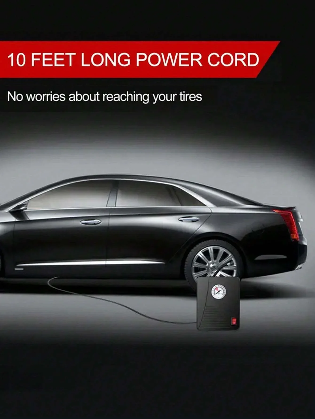 EAFC Portatile 96W Con Filo Gonfiatore di Pneumatici Compressore D'aria Pompa di Aria per Auto per Pneumatici Moto 100PSI Gonfiaggio Veloce Pneumatici Gonfiatore