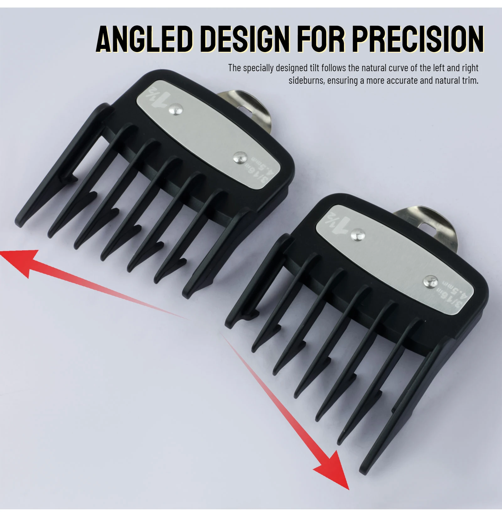 2 Stücke Professionelle Koteletten Friseur Haarschnitt Führungskamm Haarschneidemaschine Grenzkämme Trimmer Wachen Befestigung Styling Werkzeuge 3mm/4,5mm – Detail 14