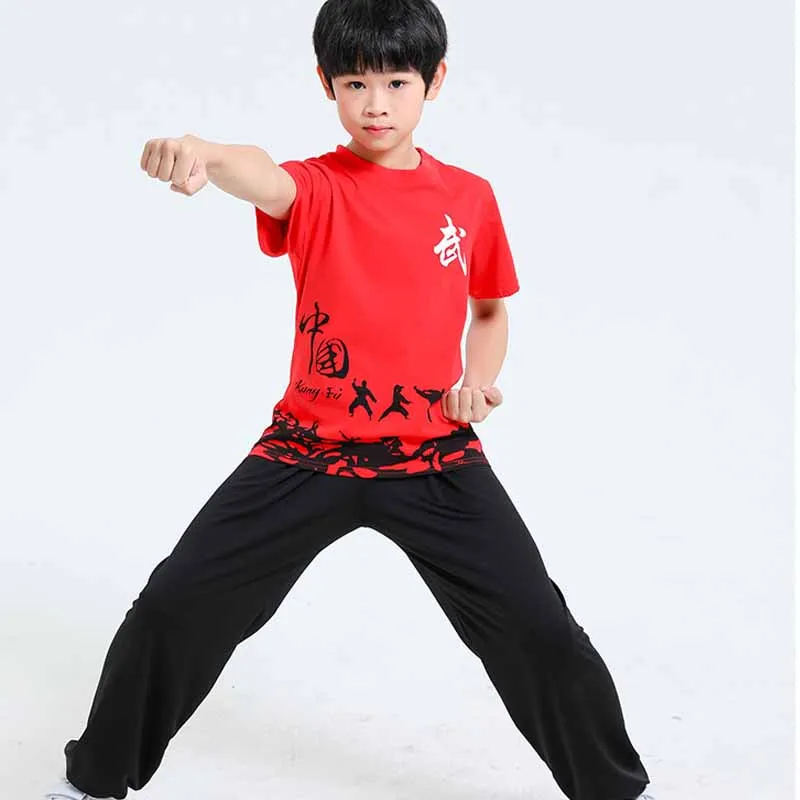 Uniforme tradicional de Tai Chi para crianças e adultos, roupas de Kung Fu Wushu, fantasia de Wing Chun para meninos, calça de manga curta vintage verão