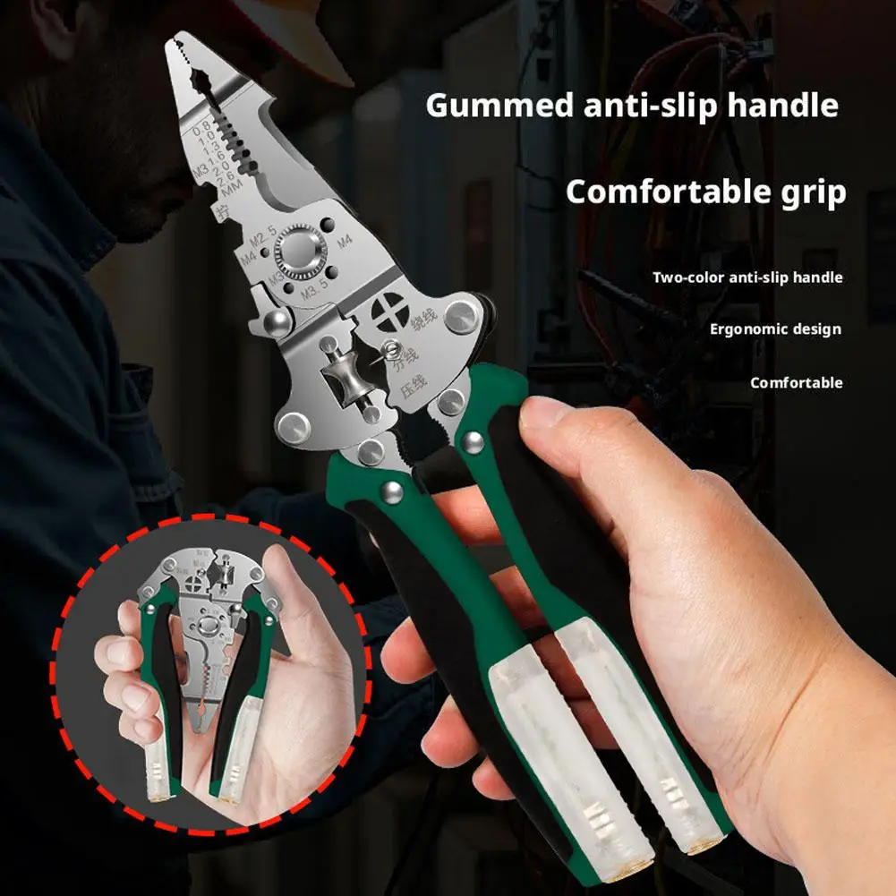 16 في 1 كماشة تجريد متعددة الوظائف مع كماشة الجهد تستر قطع سلك كابل العقص مقص تجريد الكهربائية H3D8