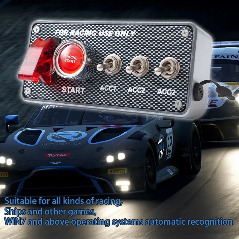Zündschalter-Panel für PC-USB-Simulator-Rennspiele ETS2 ATS Assetto Corsa ACC Motorstart-Stopp-Zentralsteuerungsbox – Detail 6