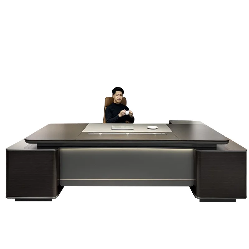 YJQ Boss Desk President Chairperson Desk Senior Manager Office Desk and Chair Combination