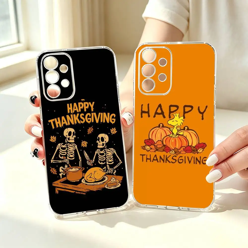 Thanksgiving Day-turkey  Phone Case For Samsung S25,S24,S21,S22,S23,S30,Ultra,S20,Plus,Fe Transparent Cover