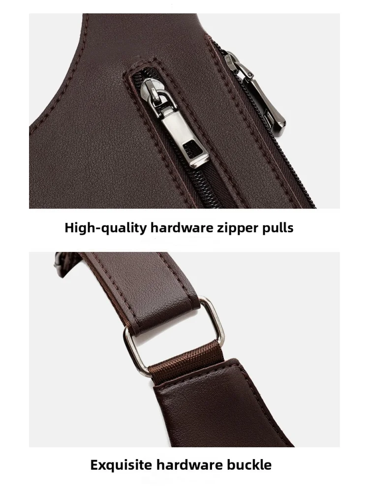 กระเป๋าสะพายข้างผู้ชายแบบหลายช่องใส่ของ กันขโมย สำหรับกิจกรรมกลางแจ้ง ตกปลา ทำจากวัสดุ PU กันน้ำ ใช้ได้หลากหลาย