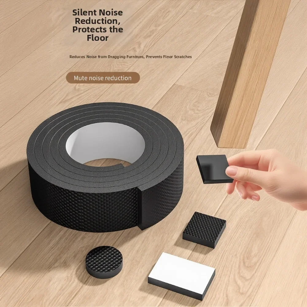 Cut-to-Shape Rubber For Furniture Mat 6mm Thick 4cm Wide Self-Adhesive EVA Floor Protector for All For Furniture Legs