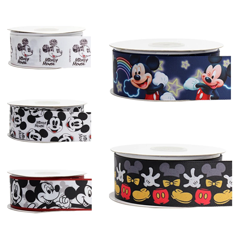 Disney 5Yards Mickey Mouse Printed Grosgrain Ribbon 25MM 38MM