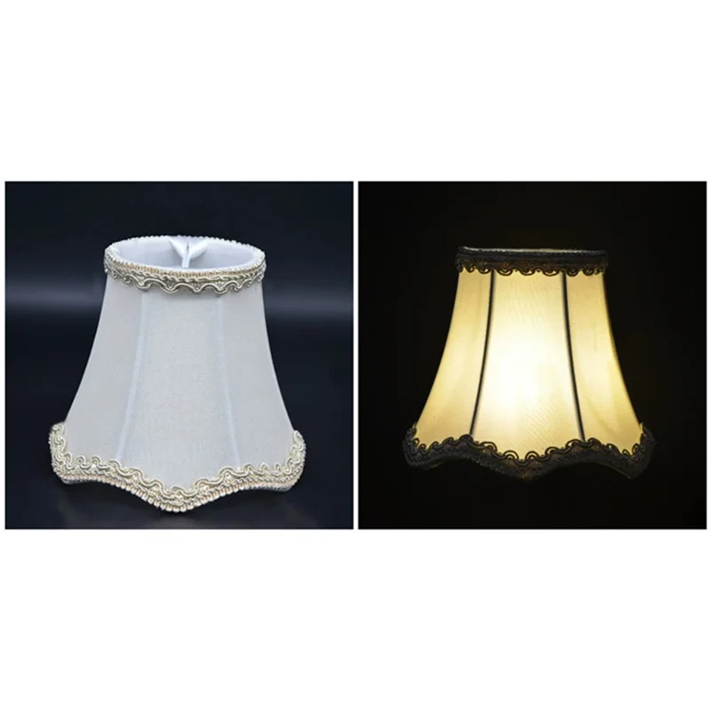 

MOPHE-European Style Fabric Lampshade Wall Lamp Shade, Vintage Chandelier Cloth Cover, Luxurious Home Decor Accessory