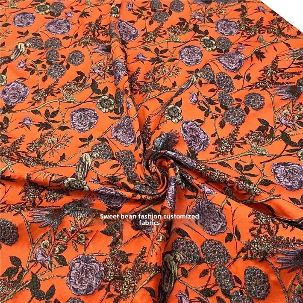 

Окрашенная в пряжу парчовая жаккардовая ткань с цветочным птицей, костюм, куртка, одежда, европейский бренд, модный дизайн, шитье, оптовая продажа, ткань