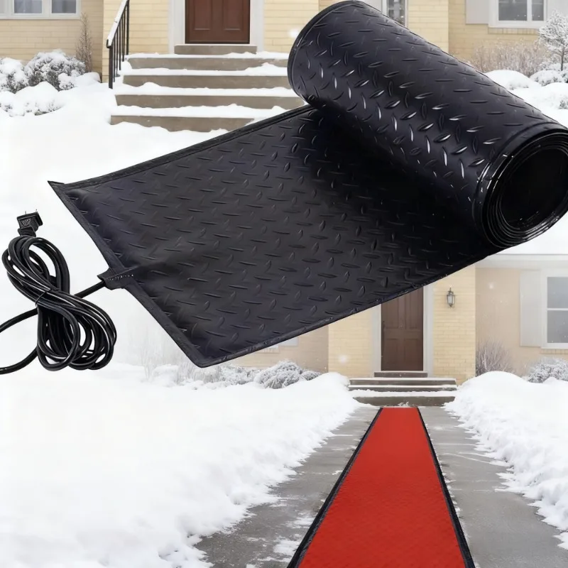 

Roof Valley Walkway Snow Melting Mat 120V Outdoor Electric Heating Snow Melting Deicing Stair Deicing System Black