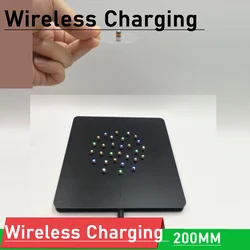 DC 12V 24V 200mm Remote Wireless Charging Module Power Supply Coil Inductive  Transmitter Module Base + 10pcs Led Lamp receiver