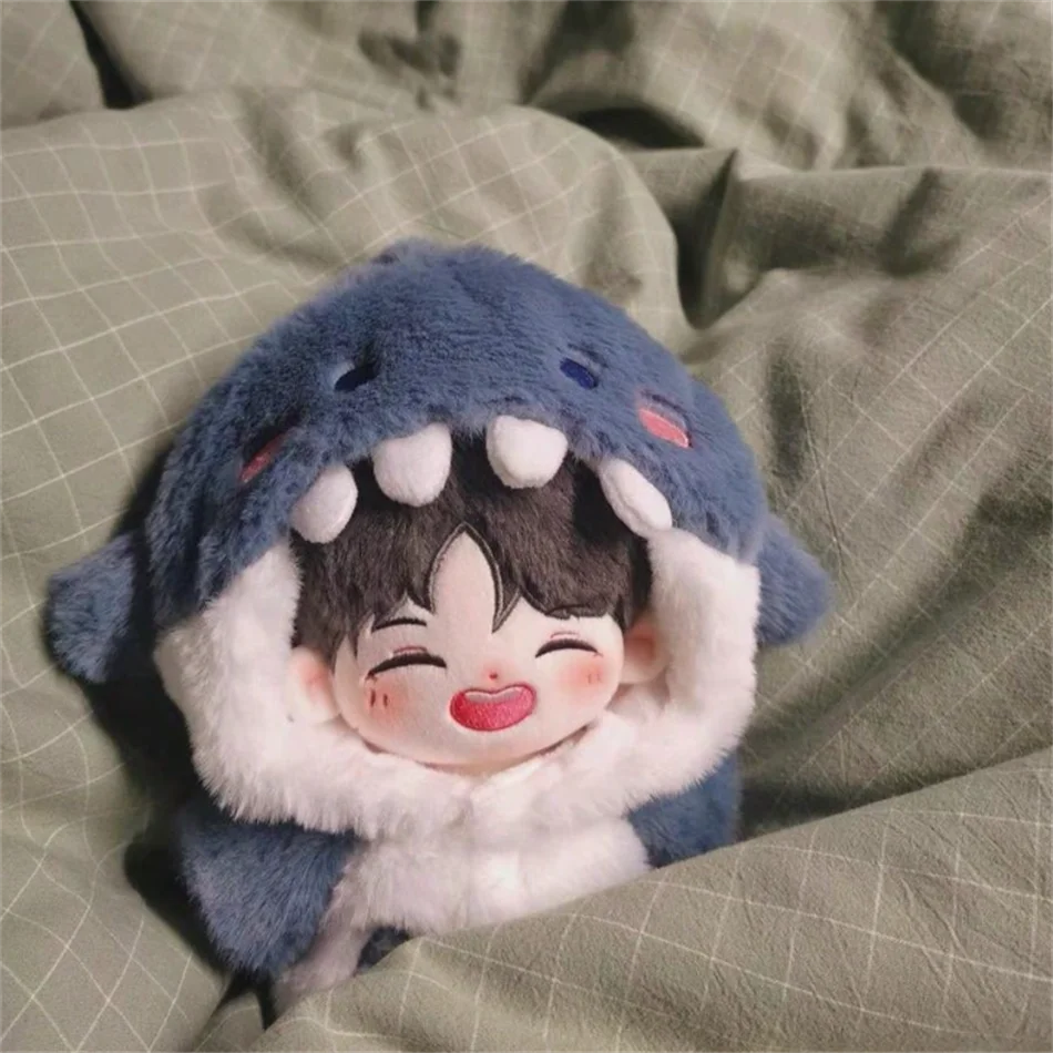 Cotton Doll 20cm Non-Attribute Baby Clothes, Shark Suit, Sweet and Cool Cartoon Sweatshirt Clothes Doll Dress-Up