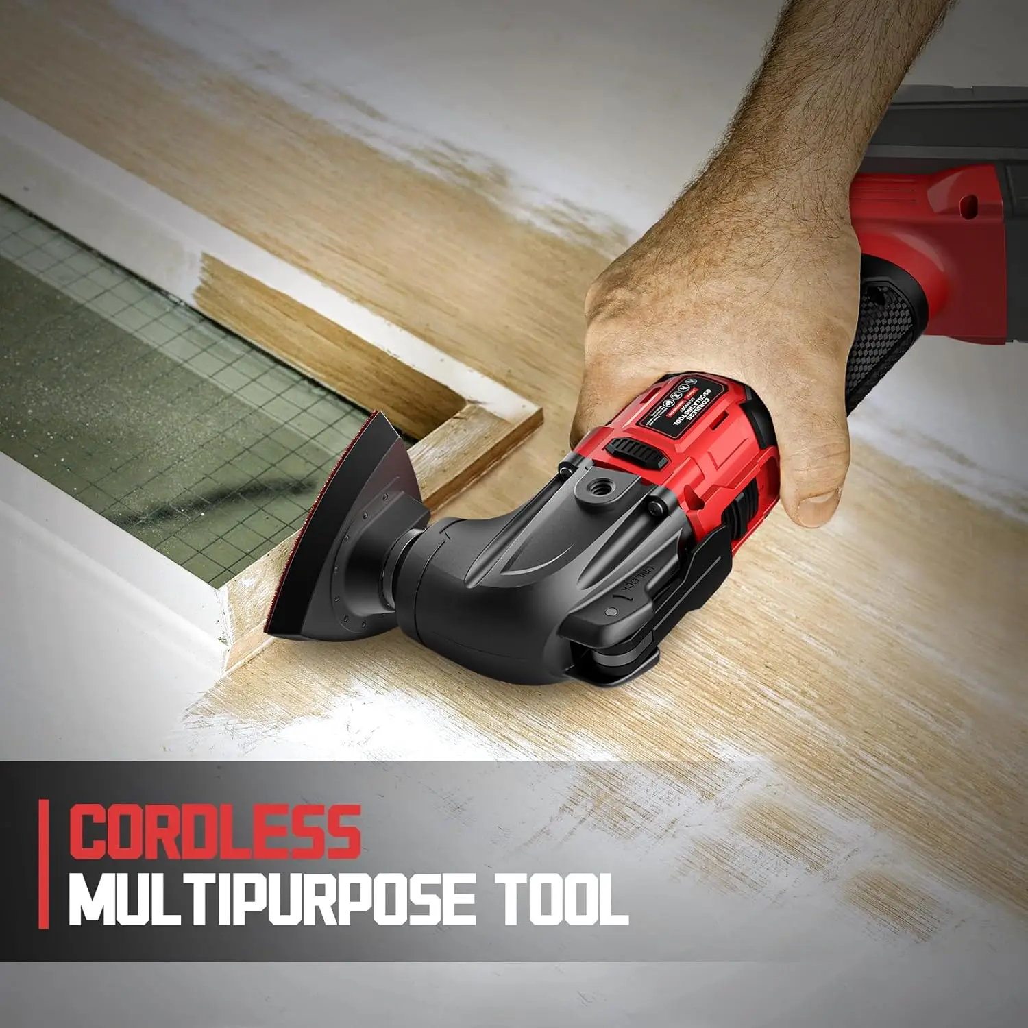 Strumento oscillante Cordless compatibile con batteria Milwaukee 18V, strumento motore Brushless con impugnatura ausiliaria, Multi oscillante