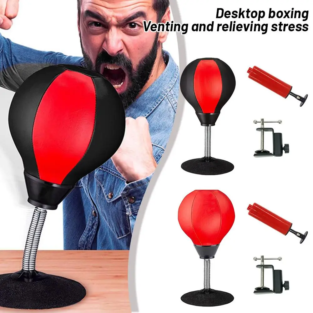 PU Desktop Boxing Ball Stress Relief Fighting Speed Bag Muay Table Suction Exercise Ball Punch Tai Punching Training MMA Bo U6D7