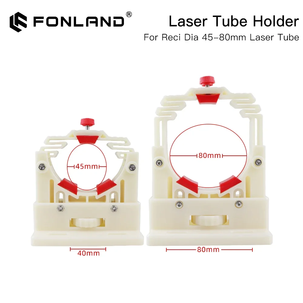 FONLAND CO2 Laser Tube Holder Support Mount Flexible Plastic 50-80mm for 50-180W Laser Engraving Cutting Machine 2 pcs/set