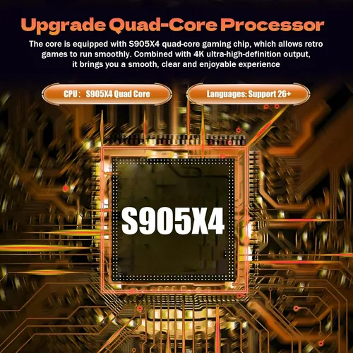 Imagen 2 del producto Consola de Videojuegos Retro U36 con Mando de Juego, 4K, Más de 50 000 Juegos, Más de 40 Emuladores, 2 Controles Inalámbricos, S905X4 Quad, Plug and Play, para TV