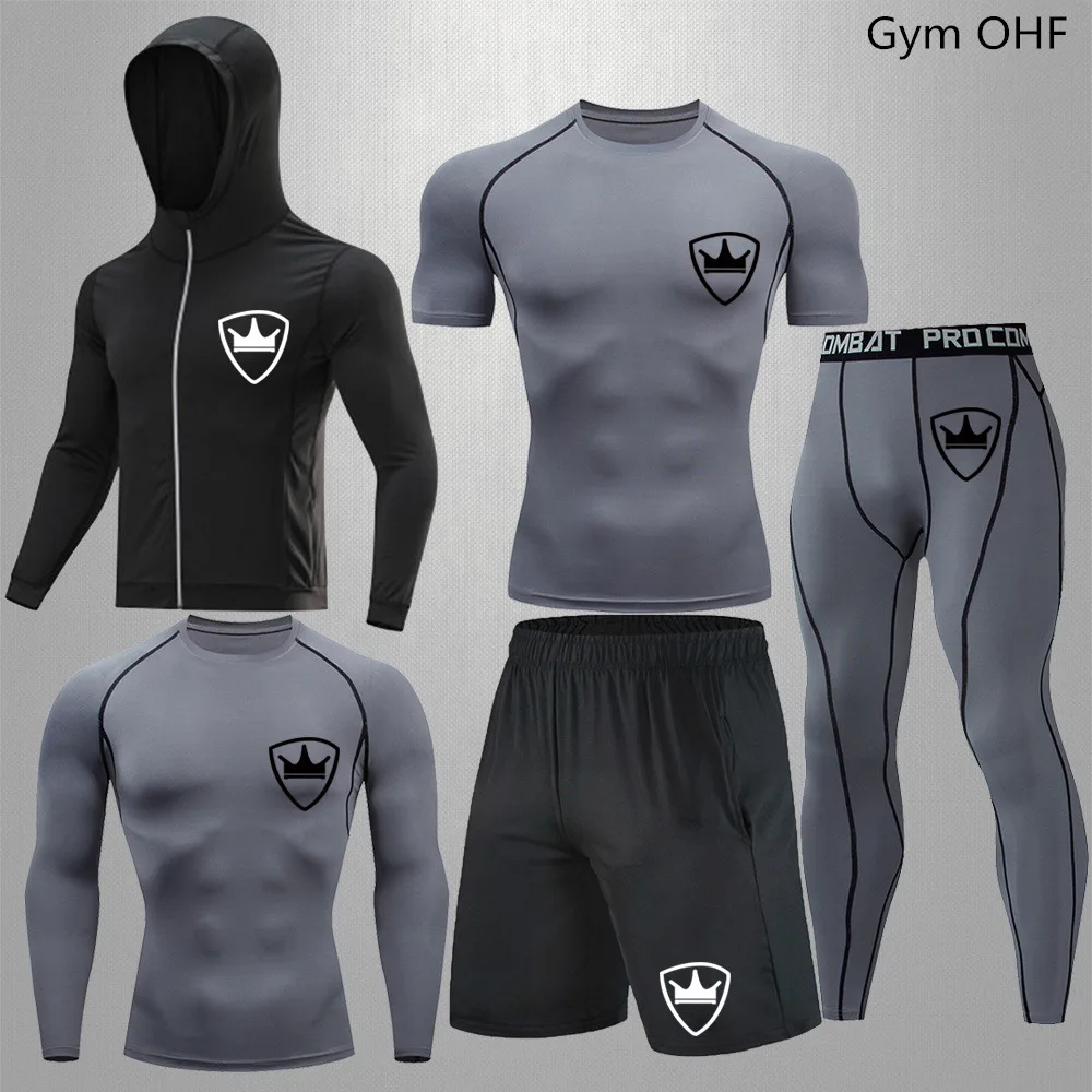 

Rashguard Tracksuit For Men Fitness Gym Tights Training Clothes Workout Jogging Sports Set Running Compression Sportswear Suits