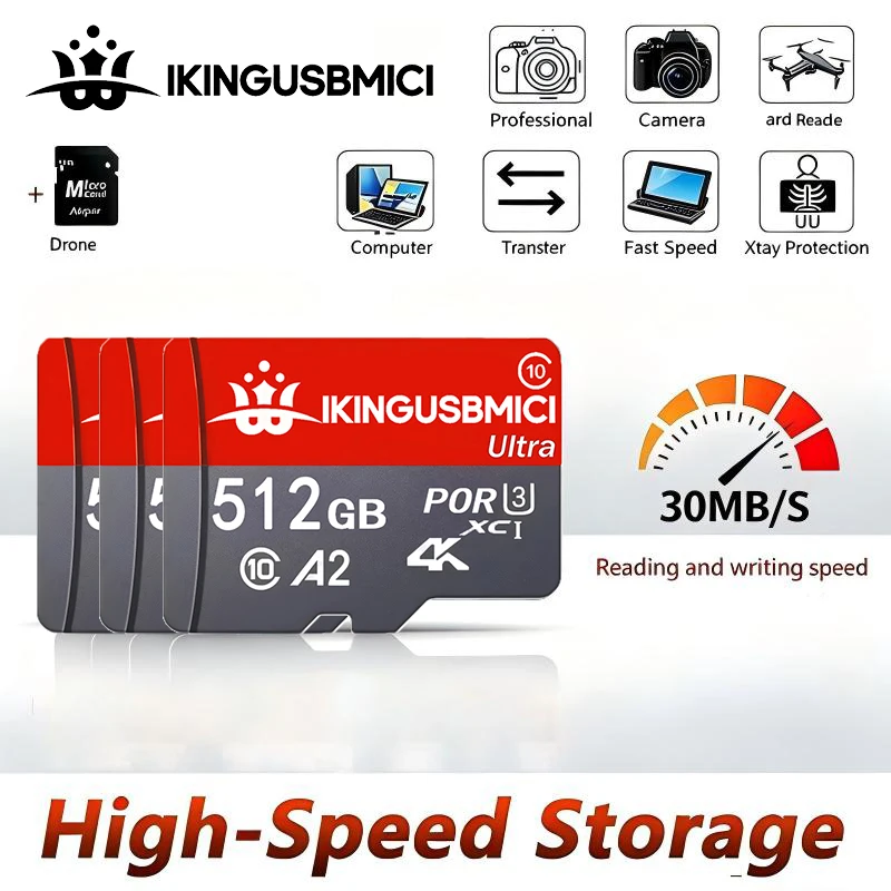 64GB 512GB 128GB Best TF Cards Memory Card Micro TF SD Card SD Cards U3 for GoPro/Body Camera/Tablet/Gaming Console/Recorder