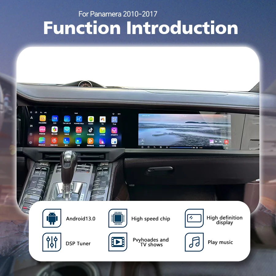 For Porsche Panamera 970 2010-2017 Upgrade Dual Screen Interaction Navigation Carplay Multimedia Player Car Radio GPS Head Unit