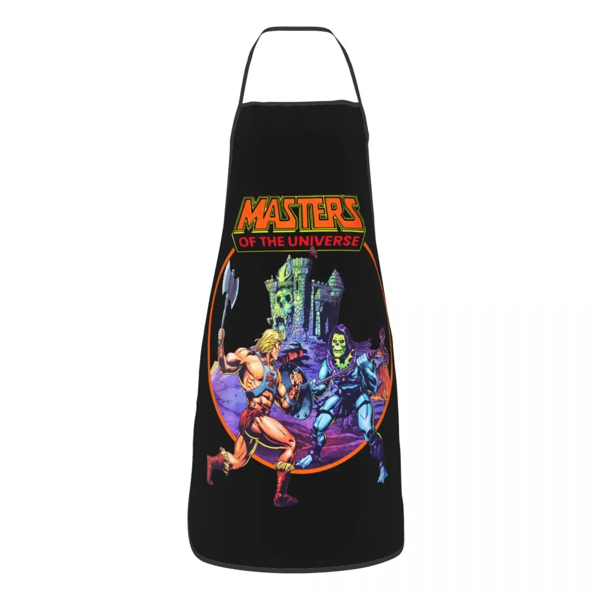 Unisex Retro He-Man And The Masters Of The Universe Bib Apron Women Men Chef Tablier Cuisine Skeletor 80s She-Ra Beast Baking