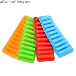 Silicone World 10 Hole Finger Shape Cylinder Silicone Ice Cube Mold Finger Muffin Cookies Ice Cream Chocolate Baking Mold