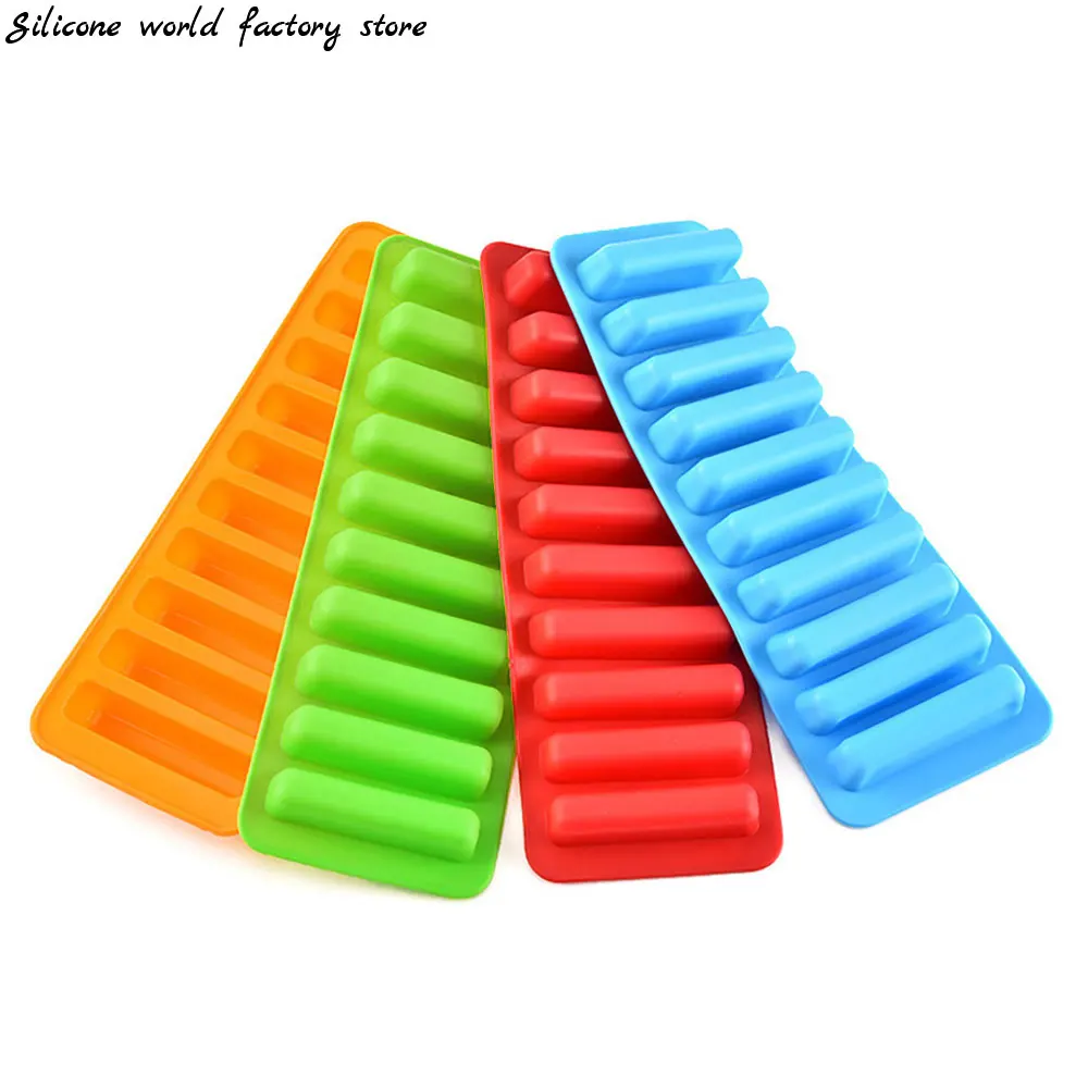 Silicone world 10 Hole Finger Shape Cylinder Silicone Ice Cube Mold Finger Muffin Cookies Ice Cream Chocolate Baking Mold