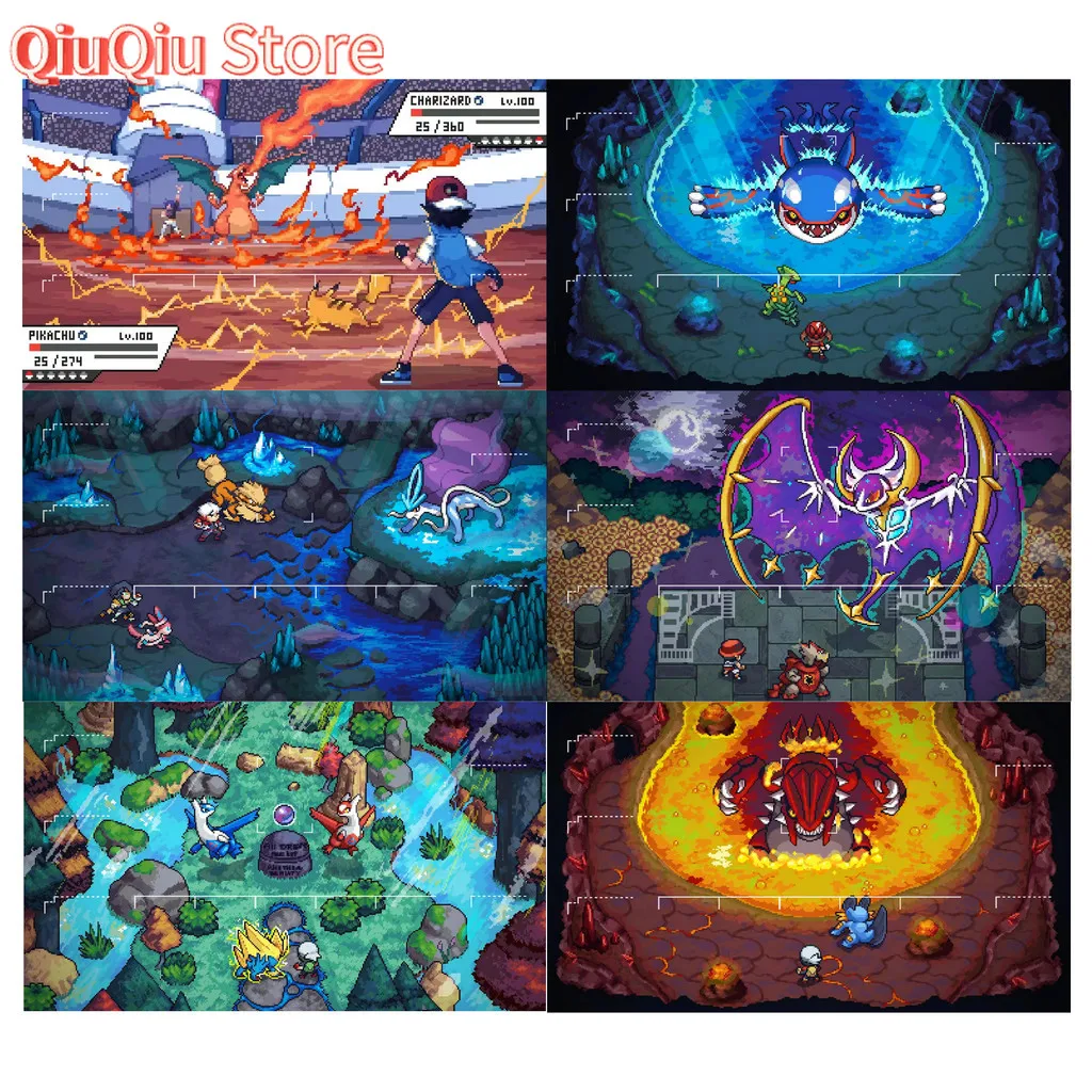 600x350x2mm diy ptcg pixel versão groudon kyogre cartão batalha esteira ptcg suicune único jogador jogo de tabuleiro cartão batalha almofada