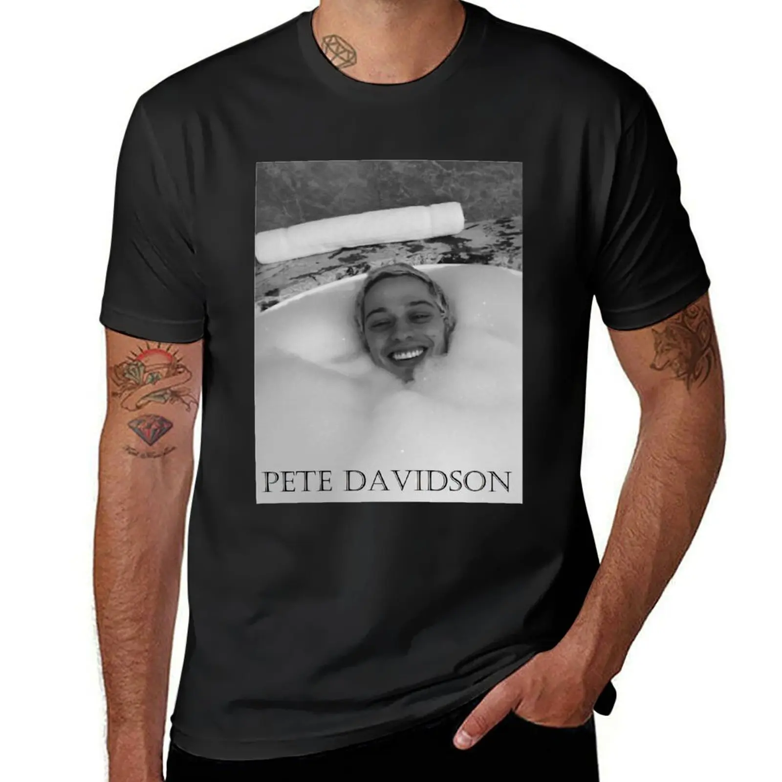 pete davidson in bath T-Shirt summer tops korean fashion graphics sweat shirts, men