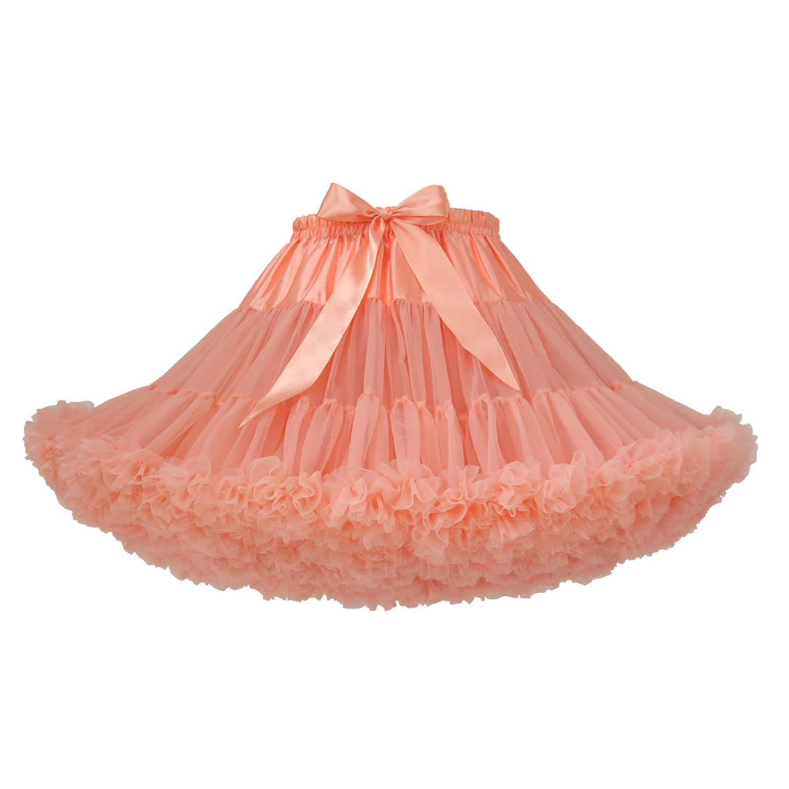 Women Puffy Tulle Petticoat Layered Pleated Short Skirts Elastic A-Line Princess Ballet Dance Tutu Skirt Cosplay Costumes