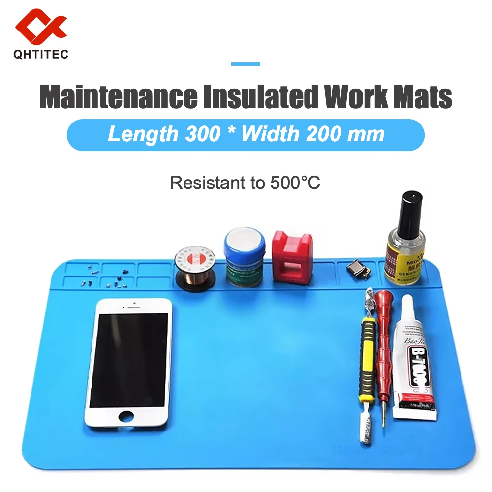 JCD S‑100 Heat Resistant Silicone Soldering Mat Anti‑static Insulation Work Pad USA Warehouse For Phone Laptop PCB Electronic Repair Maintenance Work Platform