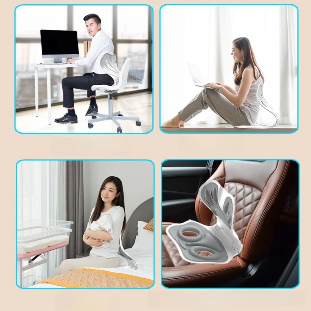 Foldable Back Support Cushion Soft Comfortable Posture Correction Cushion Lightweight Breathable Chair Waist Cushion