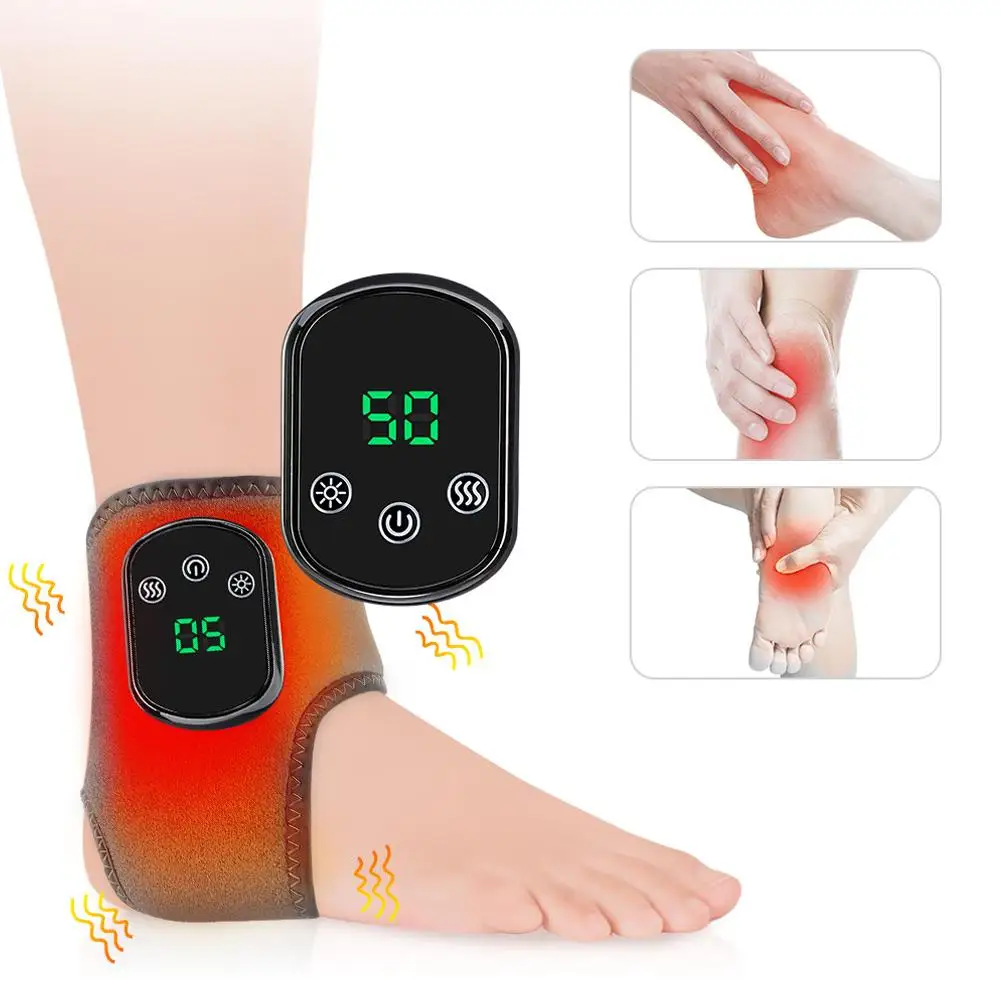 

Electric Foot Massager Heating Ankle Massage Belt Electric Hot Compress Vibration Massager Foot Ankle Guard Band