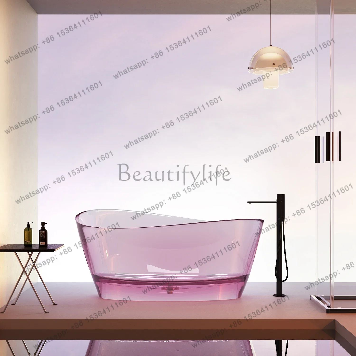 Natural crystal resin crystal bathtub Home hotel B & B artistic sense Large capacity bathtub