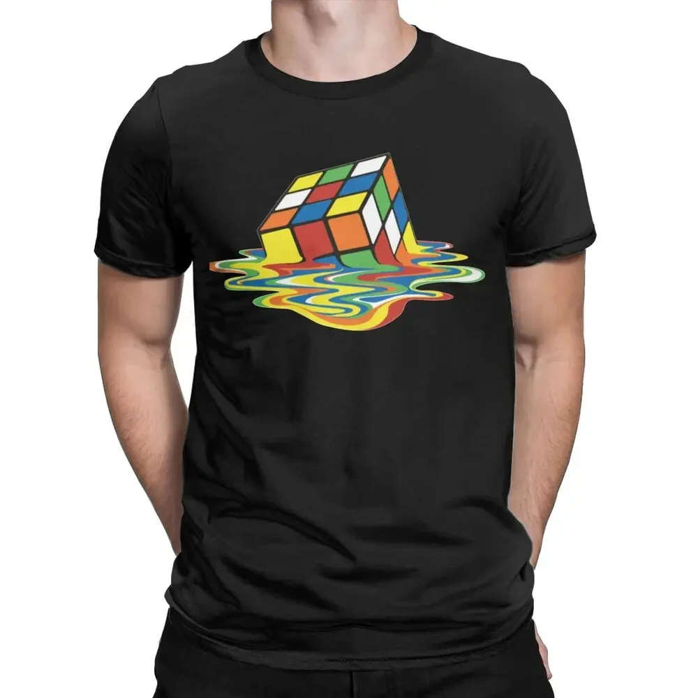 Hot fashion Rubik\'s Cube formula math enthusiasts, printed men\'s cotton T-shirt creative fun short sleeve casual