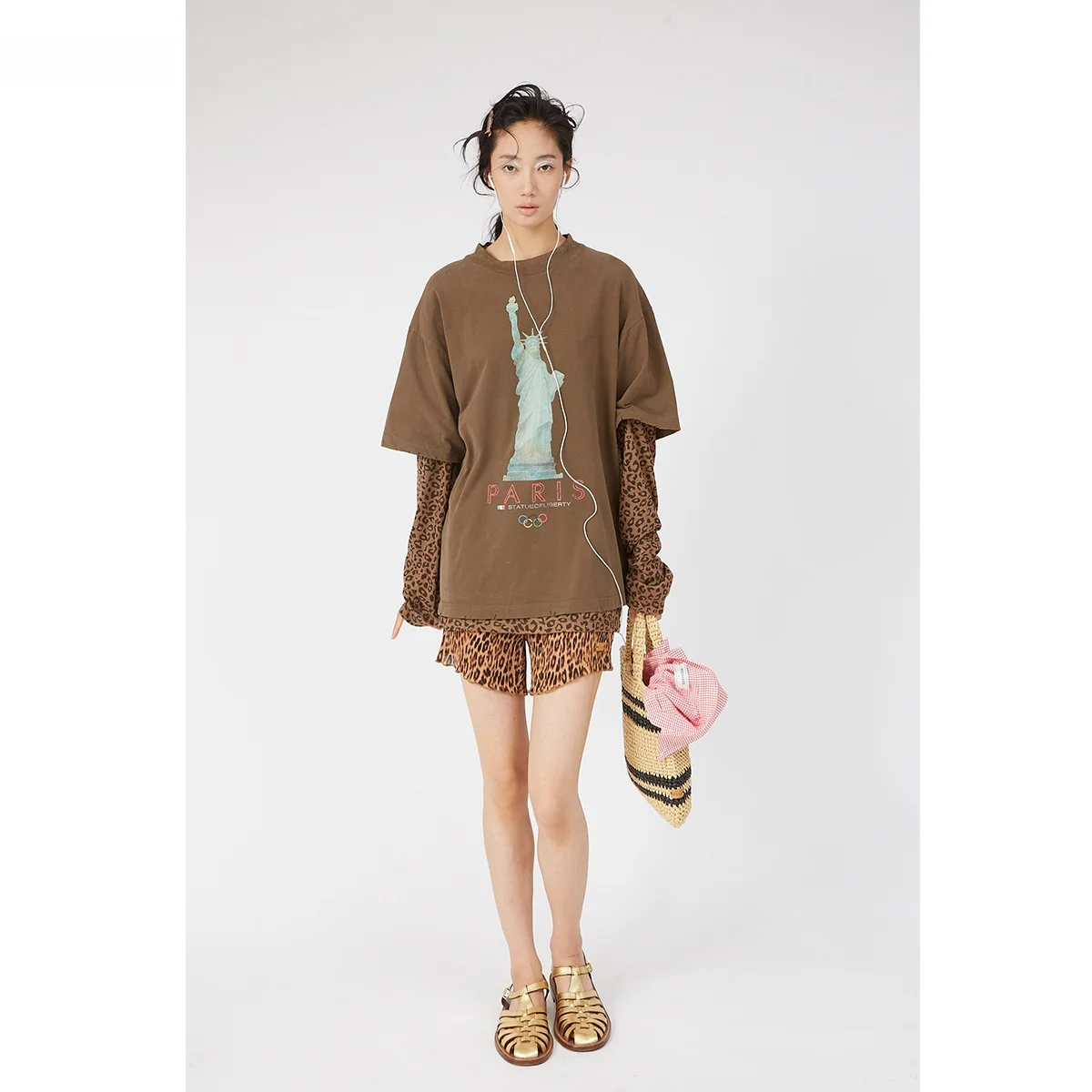 

Женская модная футболка MDNOTE с круглым вырезом, свободного кроя, ручной работы, с эффектом потертости и принтом, повседневная, весна-лето, новинка