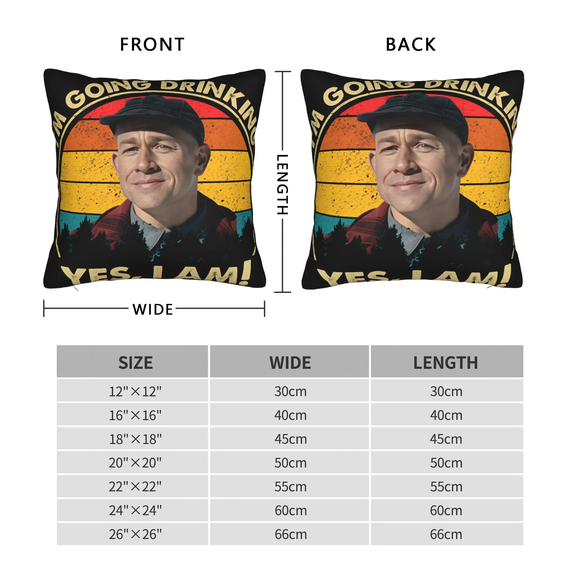 تشارلي هونام إد جين سأذهب للشرب نعم أنا عيد الميلاد وسادة غطاء المنتج رمي كيس وسادة غطاء كرسي متعدد الحجم #3