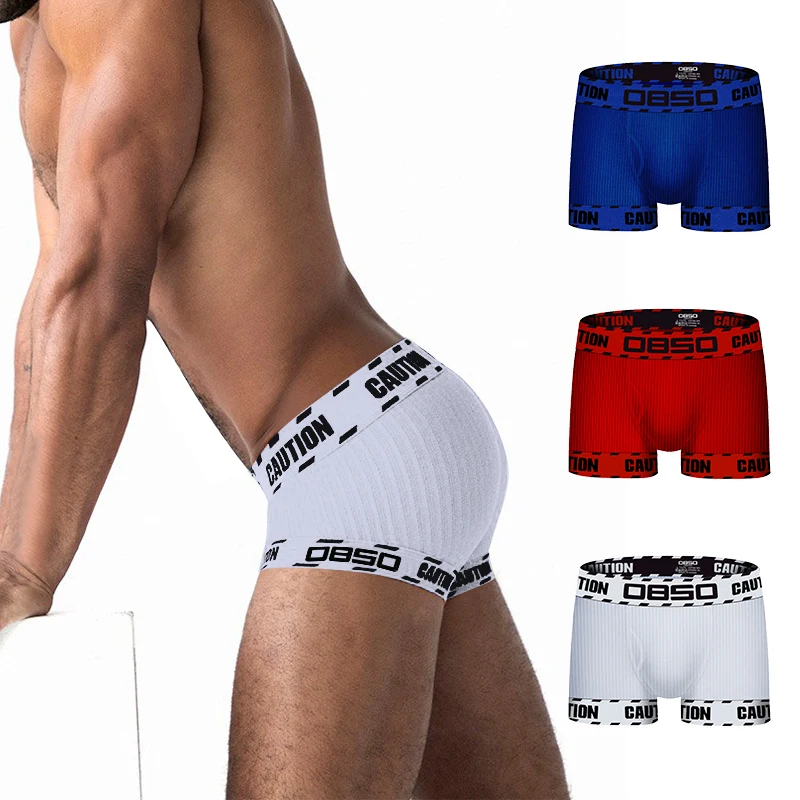 0850 Men\'s Sports Boxer Sexy Low Waist Fit Hip Pants Pure Cotton Pit Cloth Trendy Lift Jacquard Belt Sexy Fashion Boy Underwear