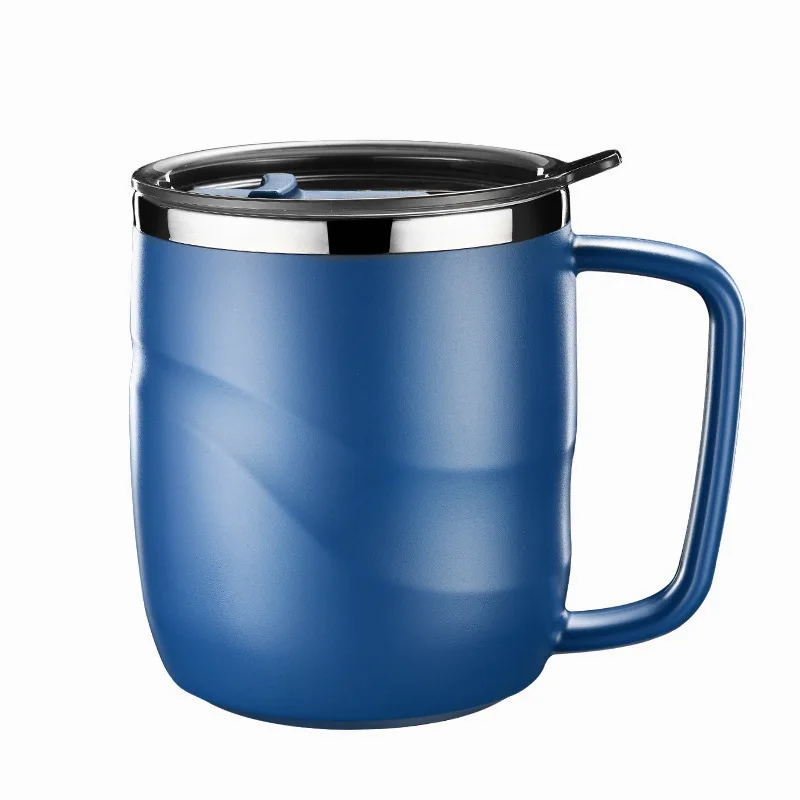 400ml Insulated Coffee Mug with Sliding Lid Vacuum Travel Mug with Handle Camping Tea Flask for Hot Cold Drinks Bar Tool