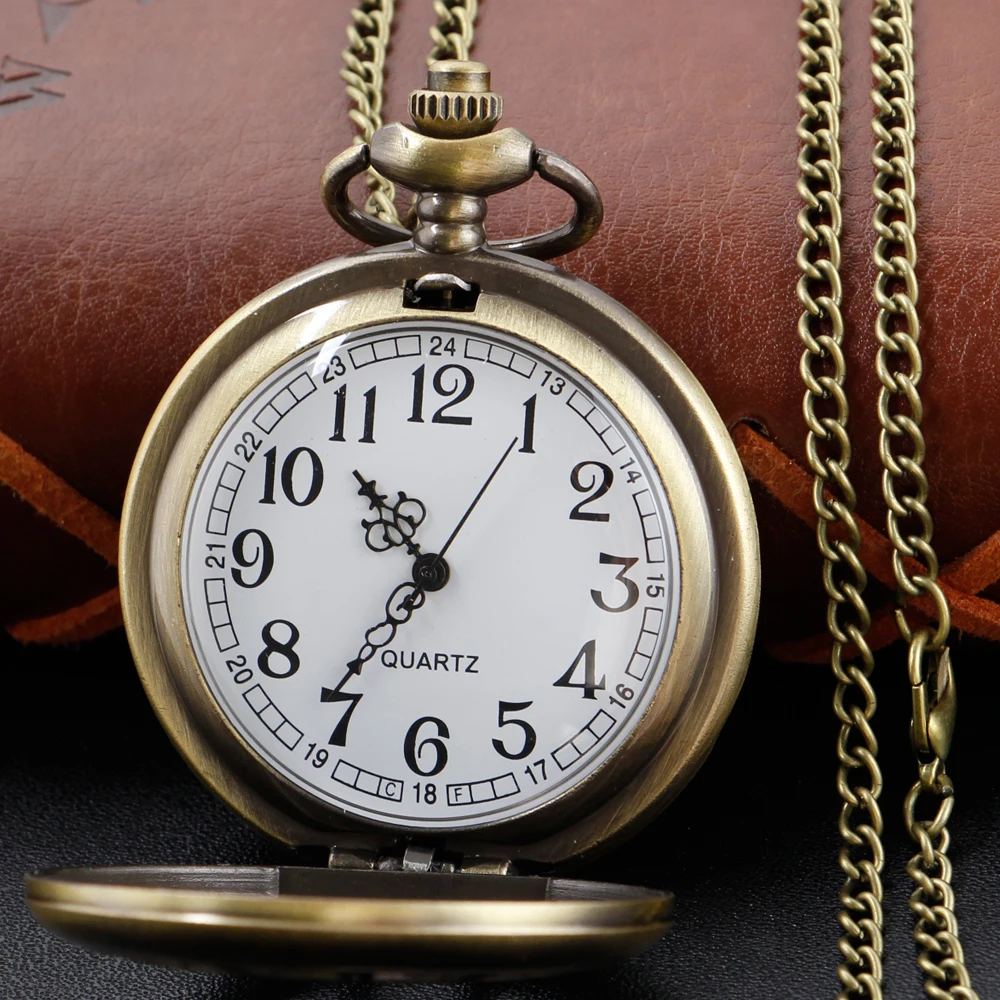 جديد البرونزية والعتاد الجوف لغز موضوع الرجعية الوقت جوهرة ساعة جيب كوارتز موضة العنصر قلادة قلادة الساعات الرجالية والنسائية